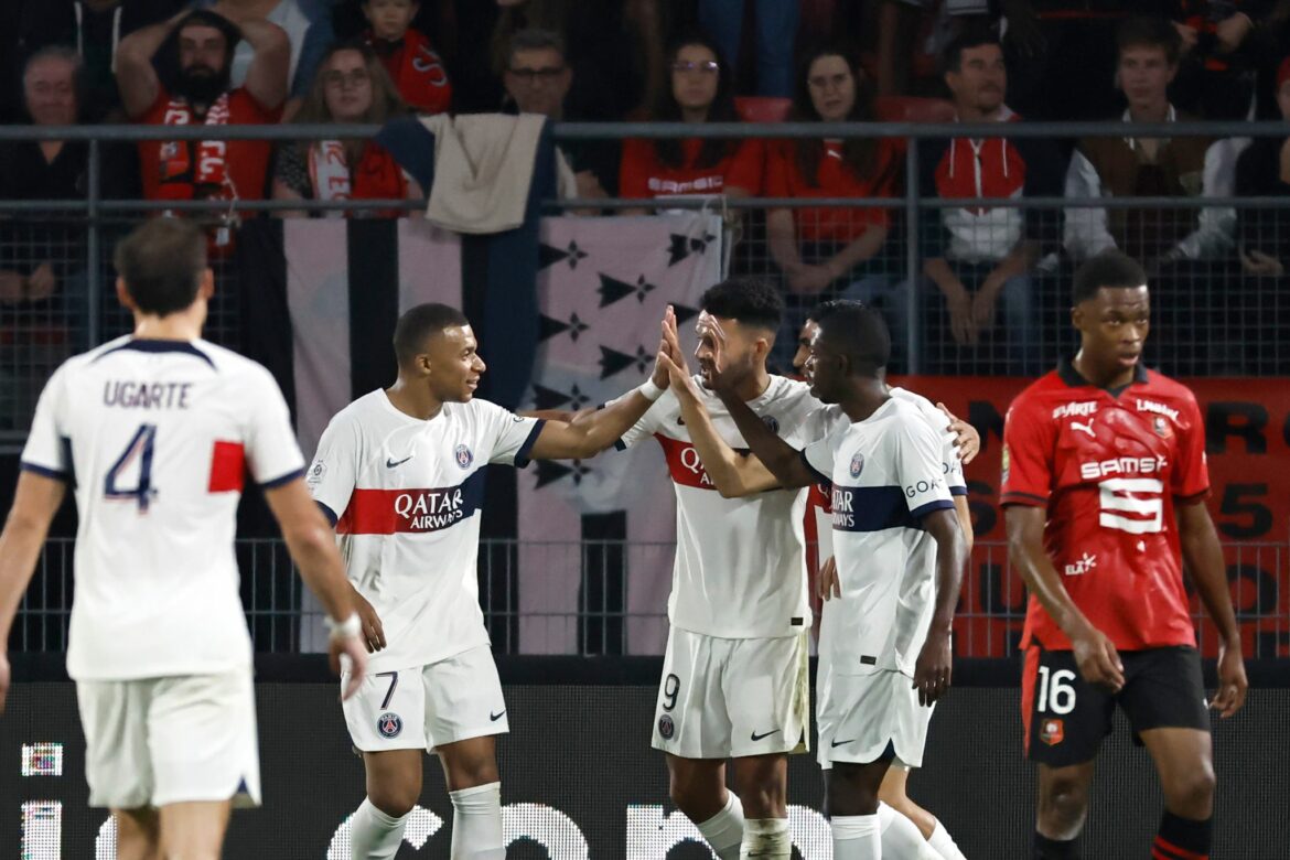 Hakimi und Kolo Muani treffen bei PSG-Sieg gegen Rennes