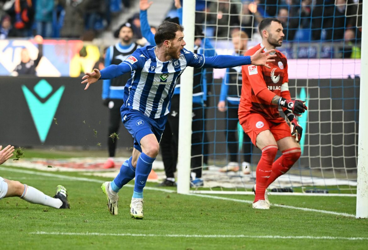 Siwsiwadse rettet KSC einen Punkt – 2:2 gegen Rostock